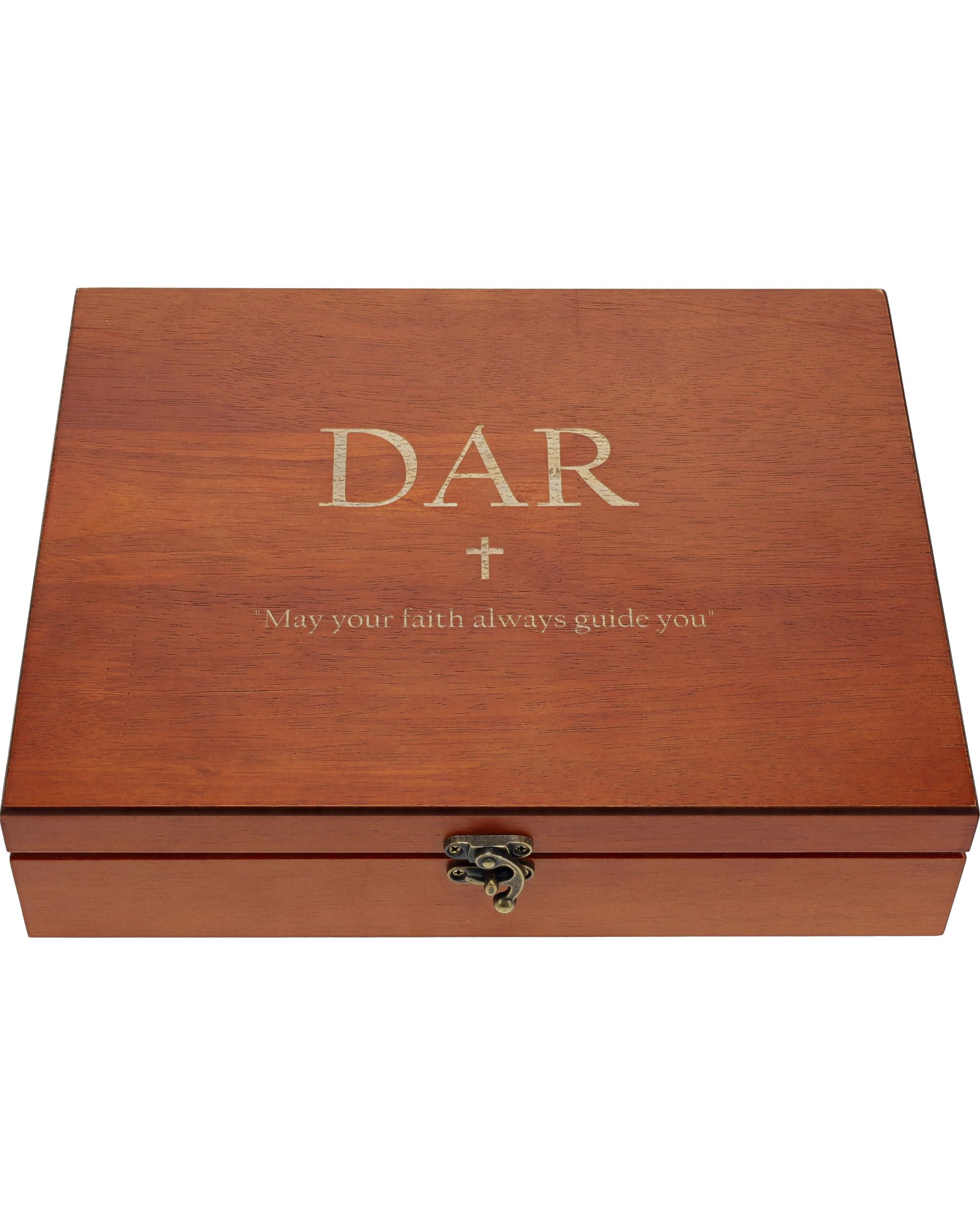 WE Games Custom Engravable Wooden Keepsake Storage Box, Decorative Memory Box, Storage with Brass Fixtures, Storage for Photos, 