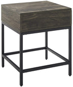 Crosley Furniture Jacobsen Small Side End Table With Storage Drawer For Living Room, Brown Ash