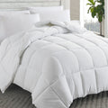 Cosybay Down Alternative Comforter (White, Full) - All Season Soft Quilted Full Size Bed Comforter - Duvet Insert With Corner Ta