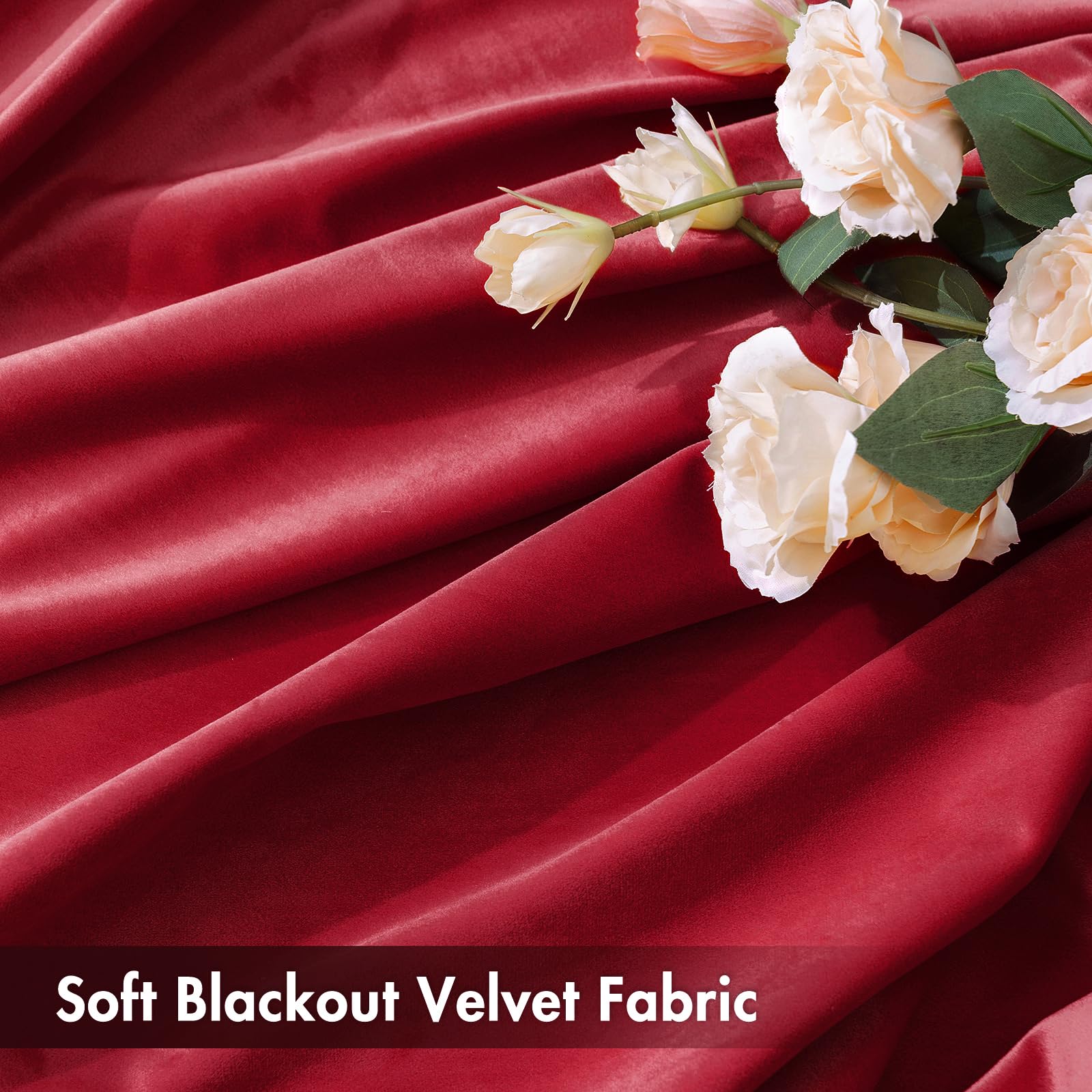 Miulee Christmas Red Velvet Curtains Thermal Insulated Blackout Curtain Drapes For Bedroom Living Room Darkening 72 Inches Long Curtains Panels Rod Pocket Set Of 2