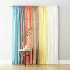 No. 918 53566 Emily Sheer Voile Rod Pocket Curtain Panel, 59'' X 95'', Eggshell