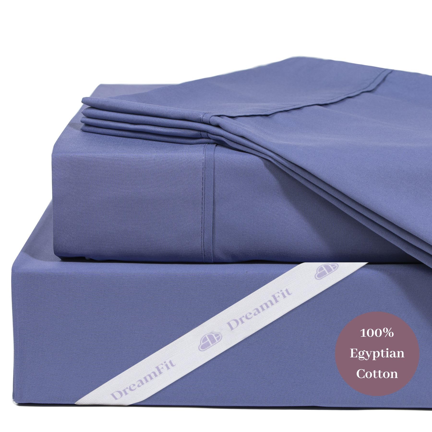 Dreamfit Dreamcool 100% Egyptian Cotton Cooling Bed Sheet Set With Elastic Corner Straps 400 Thread Count Extra Deep Pocket Craf