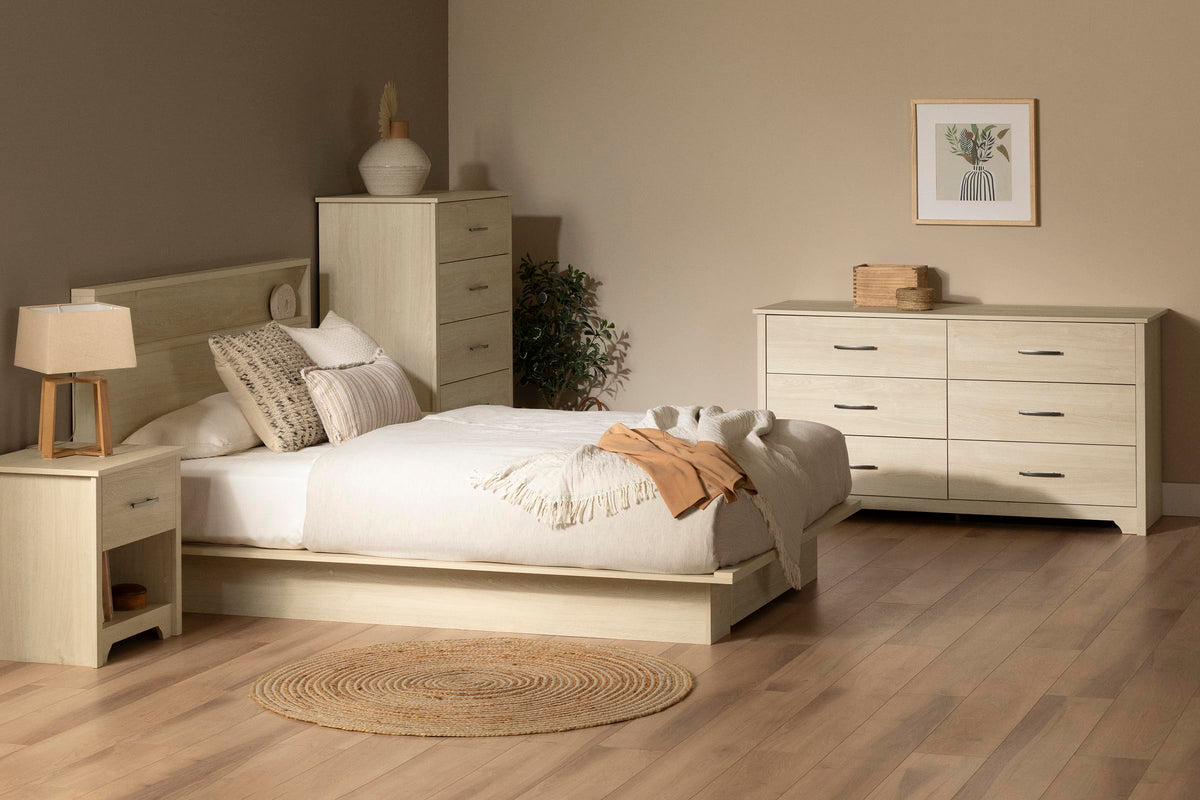 South Shore Fusion 5-Drawer Chest, Bleached Oak