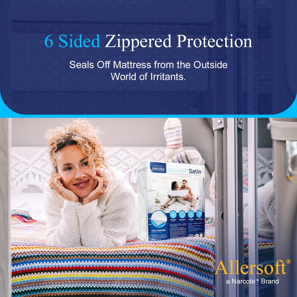 Rv 6 Sided Zippered Mattress Protector With Secure Locking Zipper For 30X75 Rv Bunk. Creates A Natural Seal Around Your Mattress
