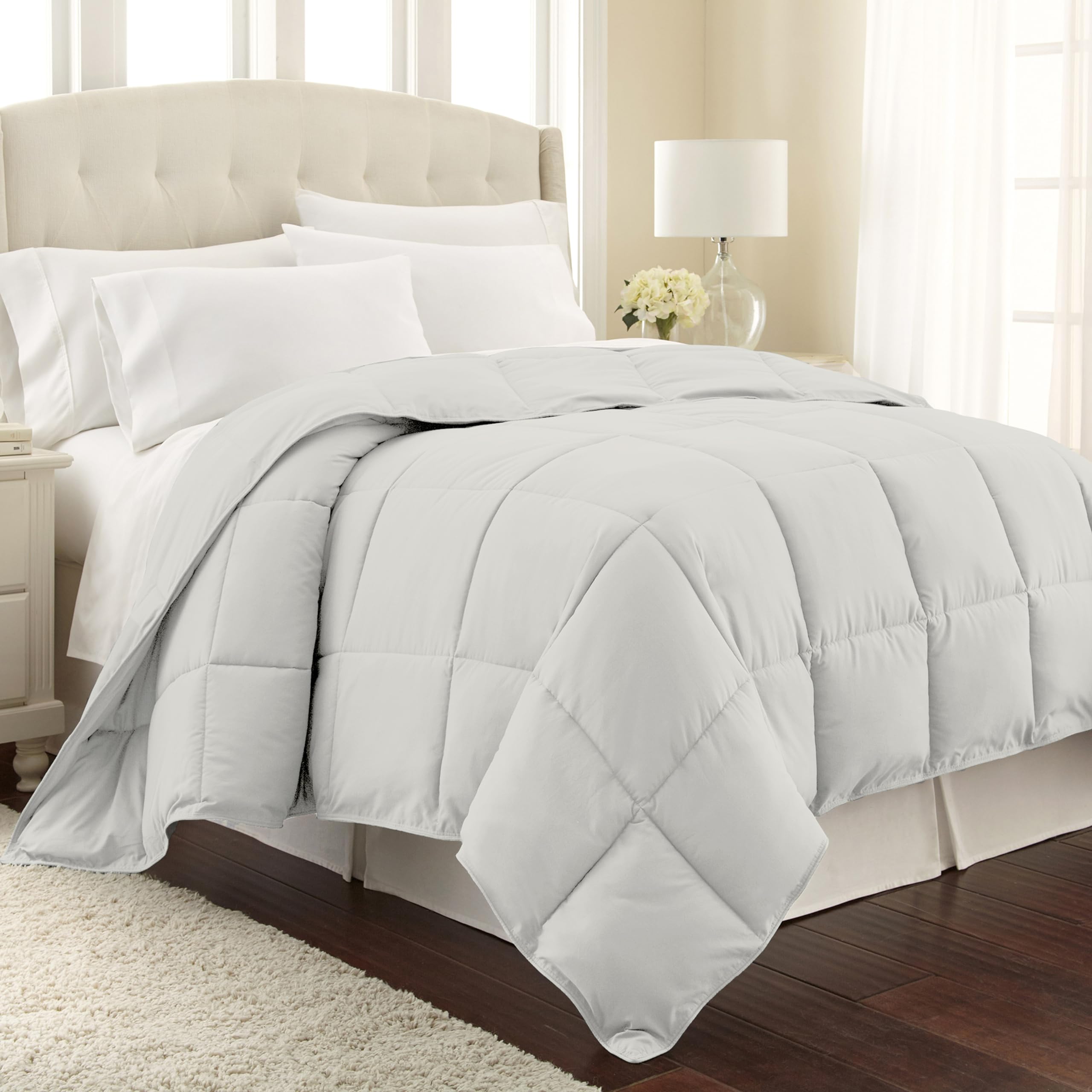 Southshore Vilano Twin Comforter Or Twin Xl Comforter Duvet Insert, Fluffy Down Alternative, Soft Microfiber; Light Grey To Matc