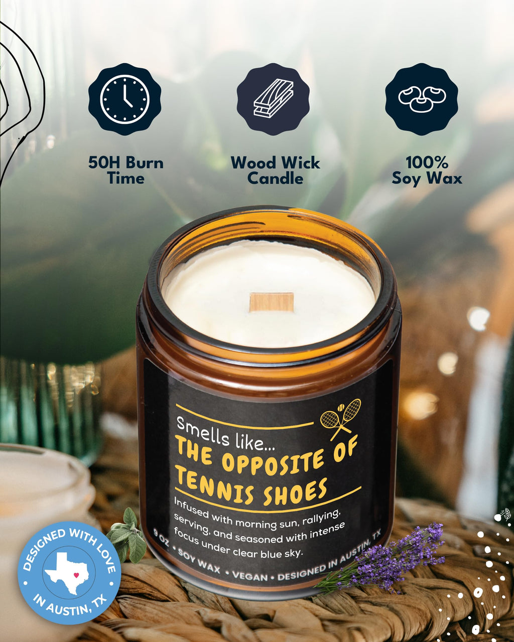 Funny Tennis Candle, Unique Tennis Gifts For Men & Women, Perfect Tennis Gift For Him Or Her, Gifts For A Tennis Coach & Player,