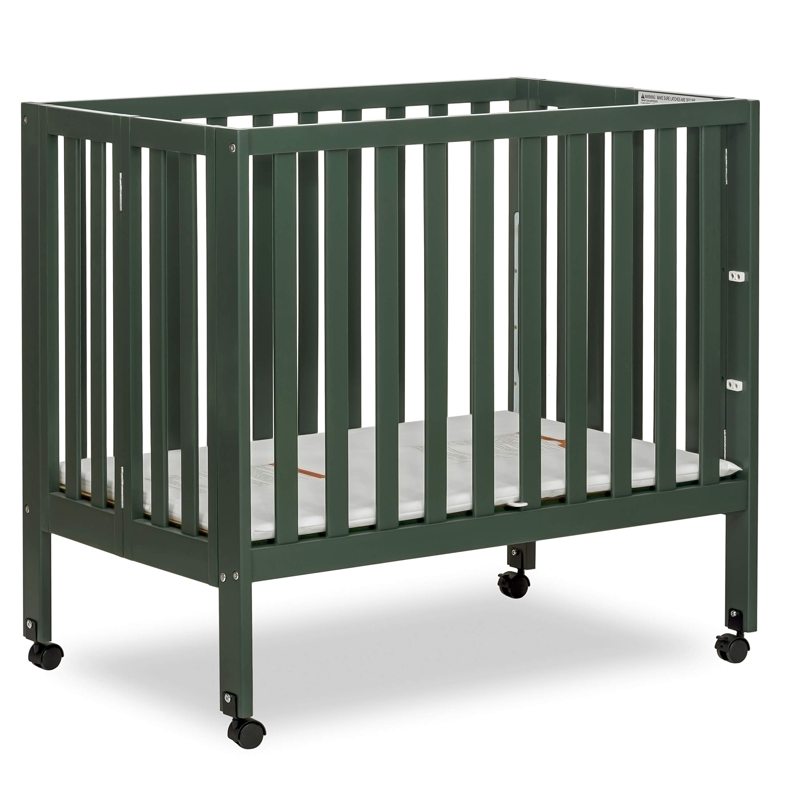 Dream On Me Jett Non-Full Size Folding Convertible Crib, Lightweight Portable Crib, Three Adjustable Mattress Height Settings, E