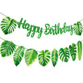 Palm Leaves Theme Birthday Party Banners (Green)