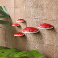 Geetery Set of 5 Mushroom Shelf Wall Decor - Adhesive Mini Resin Mushroom Floating Shelves Cute Mushroom Hanging Shelf Home Kitc