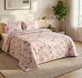 Bsb Home AllWeather Embroidered Ultrasonic Quilted 3 Pcs Comforter Set With Pillow Shams Light Weight Bedspread/Duvet/Quilt  
