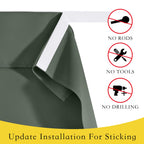 Nicetown Blackout French Door Curtain, Privacy Thermal Insulated Window Curtain With Sticky For Glass Door/Front Door/Sliding Door/Patio Door 1 Panel (W26 X L72, Dark Mallard)