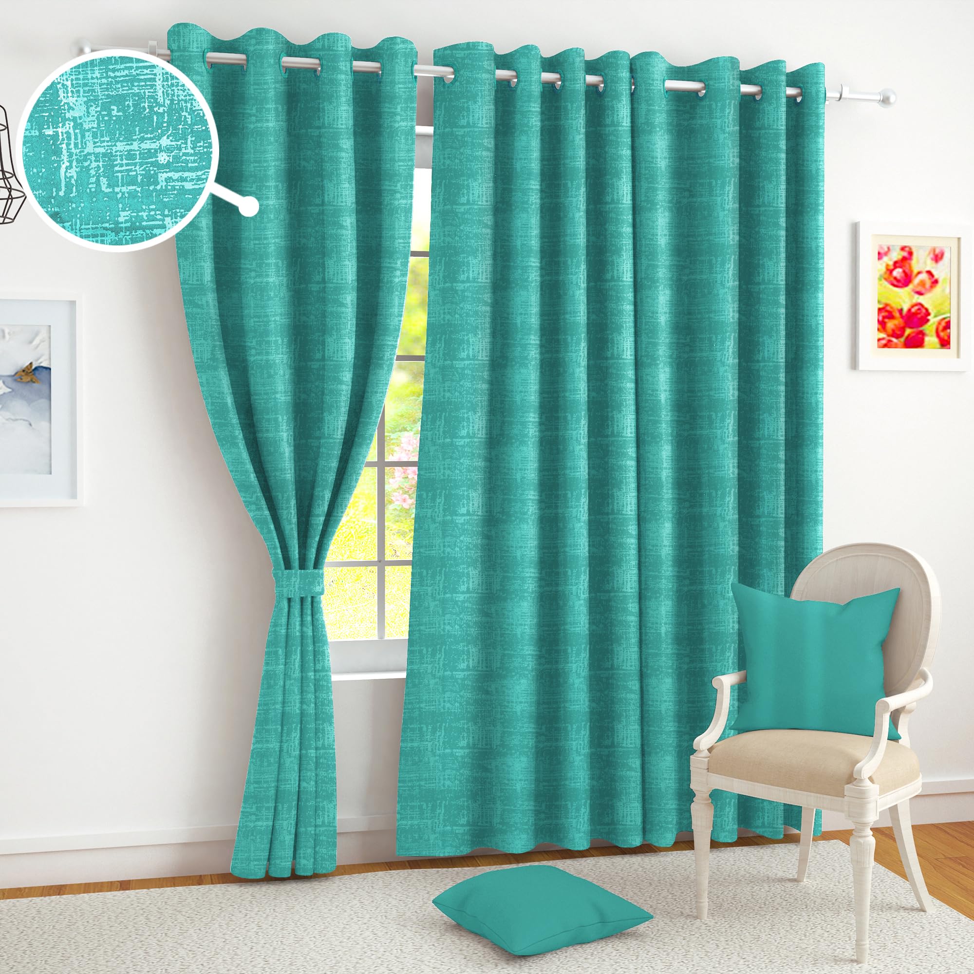 Story@Home Blackout Window Curtains 5 Feet Long Set Of 1 | Abstract Printed | 95% Room Darkening Curtain | Thermal Insulated Cur