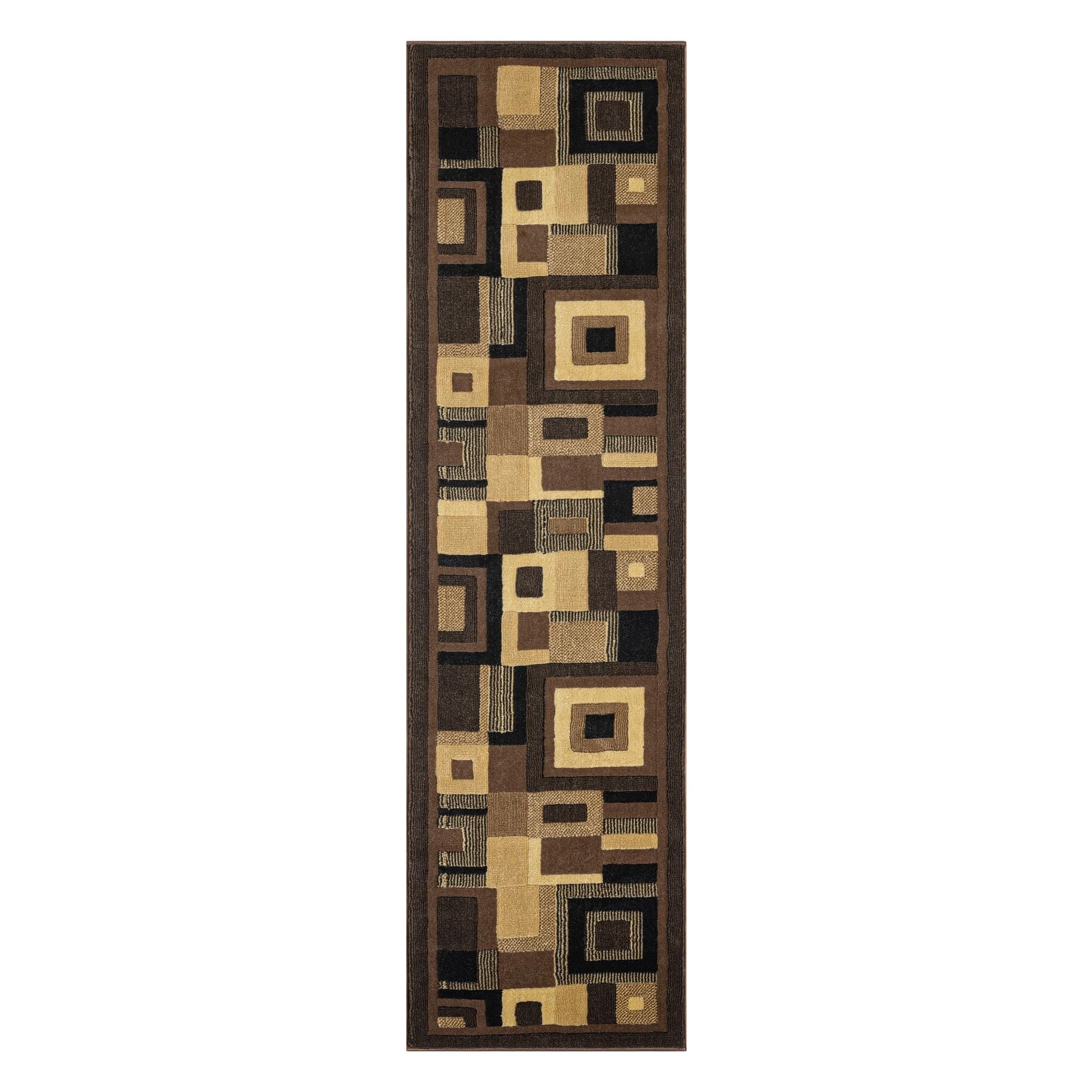 Home Dynamix Catalina_1ft9inx6ft9in_ Area Rugs, 19x69 Rectangle, Black/Brown