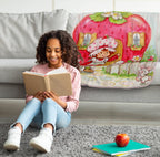 Strawberry Shortcake Berry Playhouse Plush Travel Throw Blanket - Measures 40 X 50 Inches - Kids Super Soft Lightweight Bedding
