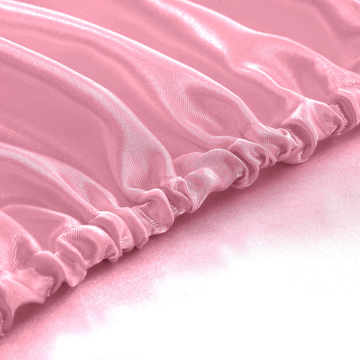 Homiest Pink Satin Fitted Sheet Full Size Fitted Bed Sheet, Deep Pocket Fitted Sheet Only, Luxury & Ultra Soft Bedding Fitted Sheet Single Bottom Bed Sheets Sold Separately
