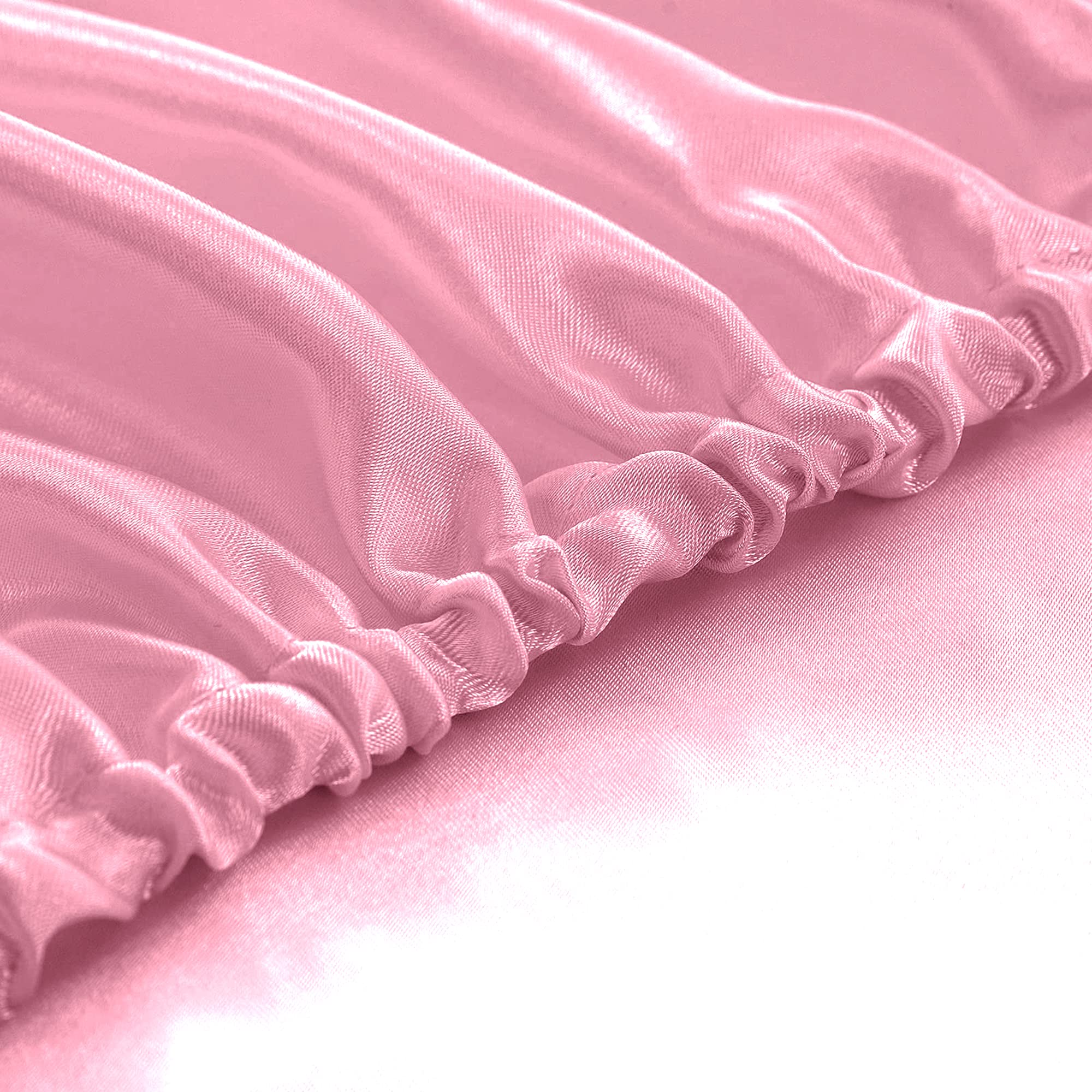 Homiest Pink Satin Fitted Sheet Queen Size Fitted Bed Sheet, Deep Pocket Fitted Sheet Only, Luxury & Ultra Soft Bedding Fitted Sheet Single Bottom Bed Sheets Sold Separately