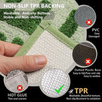 Long Bathroom Rugs Runner 47''X18'' Get Naked Bath Mat Soft Absorbent Microfiber Sage Green Bath Rugs For Christmas Non-Slip Sha