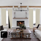 Shineland Blackout Curtains 108 Inches Long For Living Room 2 Two Panels Set Back Tab Hook Ring Clip Pleat Extra Long Darkening