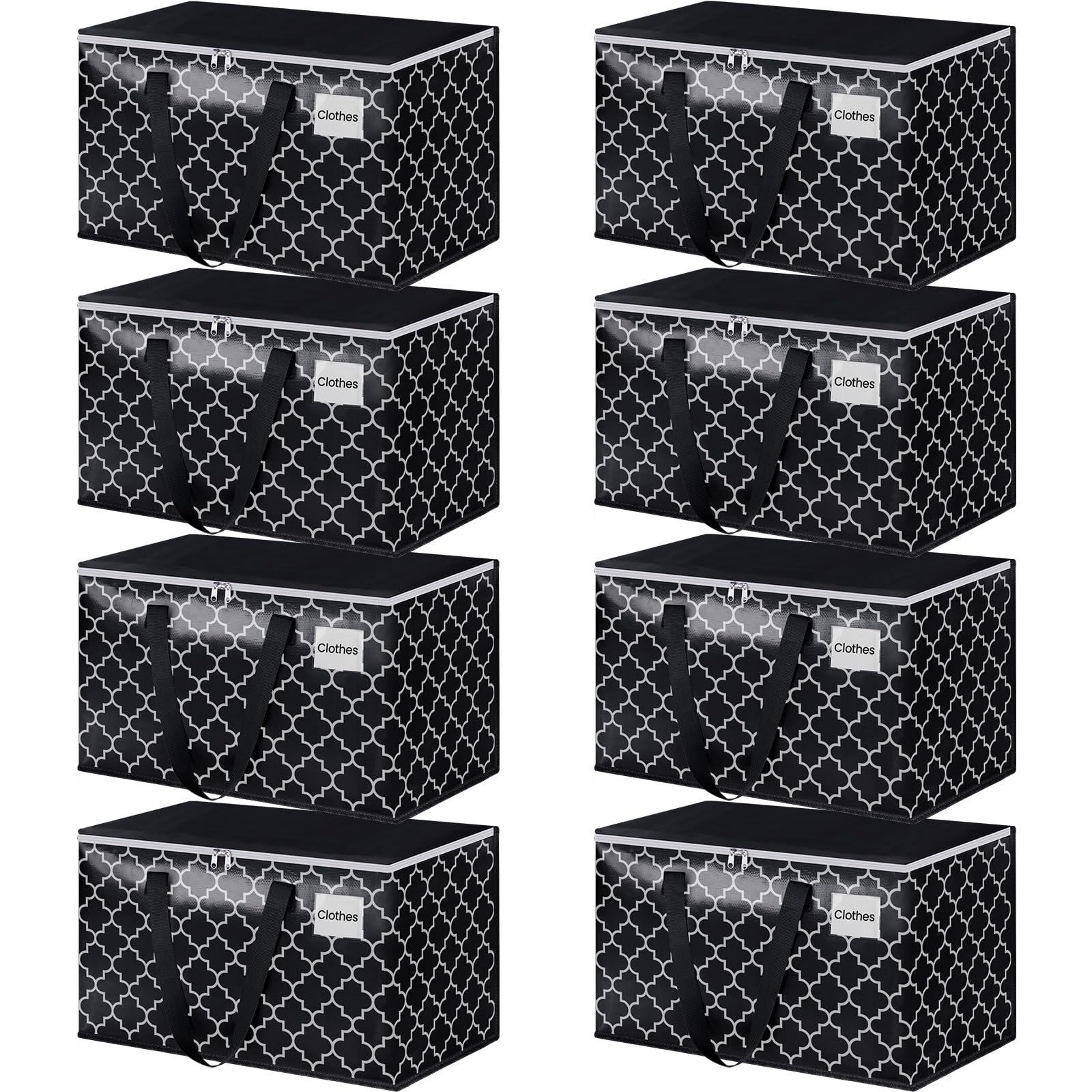 HomeHacks Heavy Duty Moving Bags with Tag Pockets, Collapsible Storage Totes for Moving, Camping & Travel -Foldable Packing Boxe