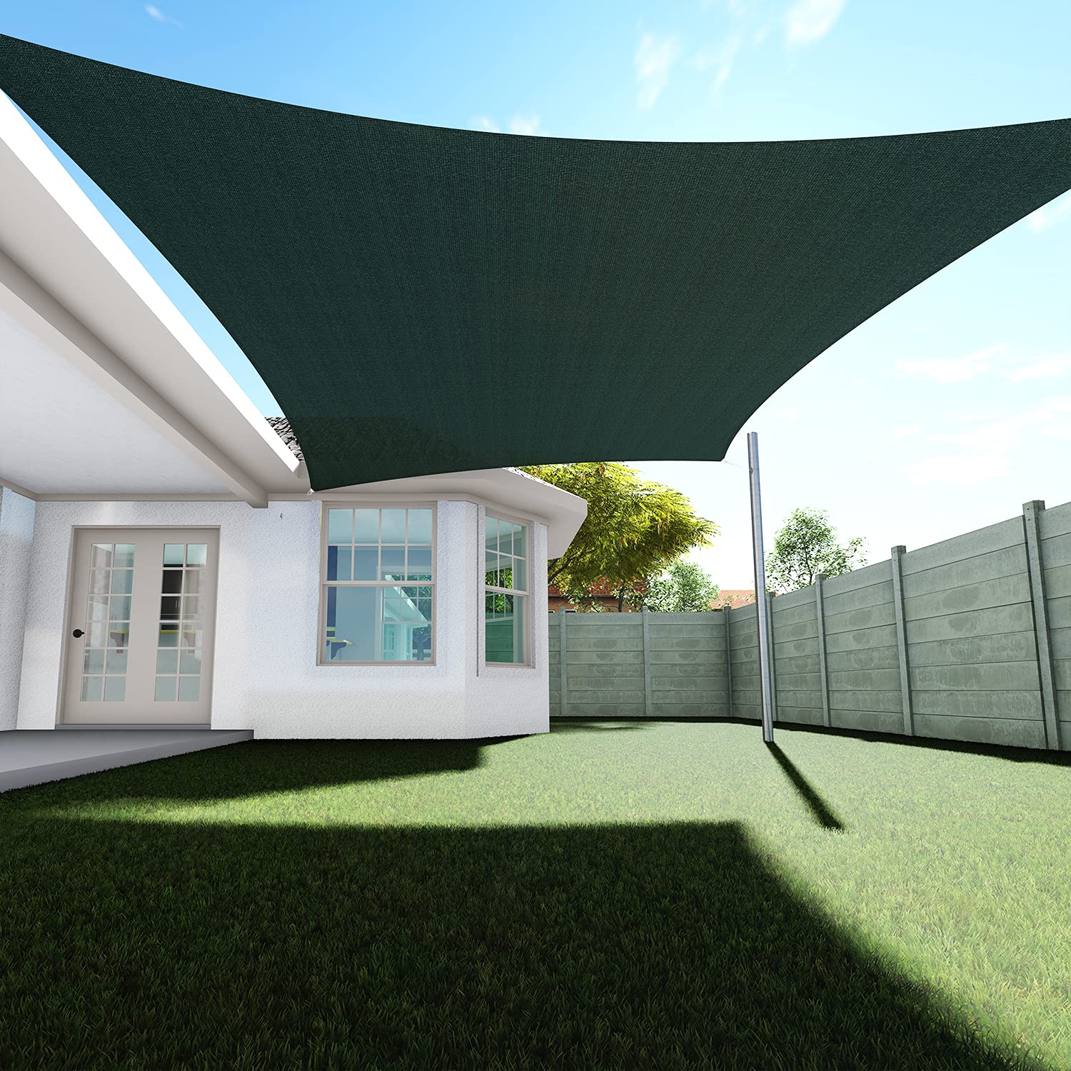 Tang Sunshades Depot Dark Green 21' X 21' Sun Shade Sail Permeable Canopy Cover Customize Commercial Standard 180 Gsm Hdpe