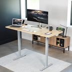 Vivo Electric 71 X 30 Inch Standing Desk Workstation, Memory Controller Height Adjustment, 1B Series, Light Wood Top Gray Frame, Desk-Kit-1G7C