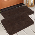 SKIVE India Microfiber Multi Purpose Bathroom Mats 2 Piece Anti Slip Bath Mats Soft Plush Plain Design,Colour Cofee,Size(40 x 60