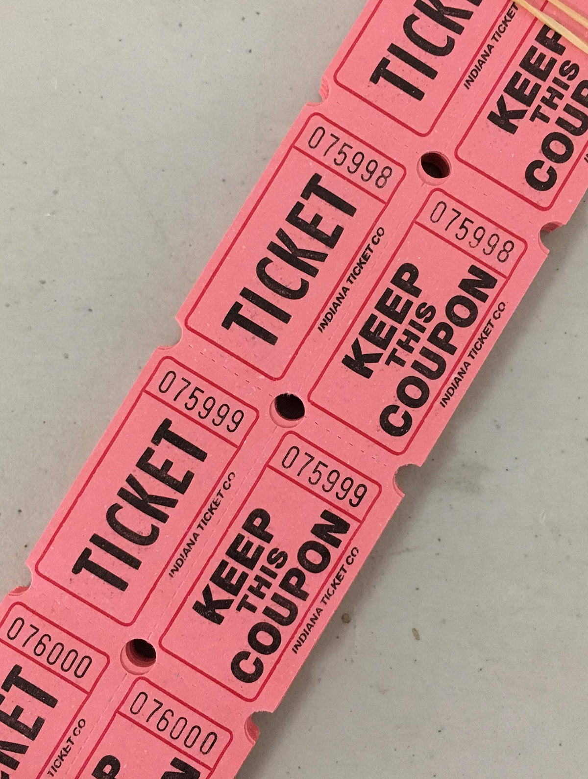 500 Pink 50/50 Double Stub Raffle Tickets