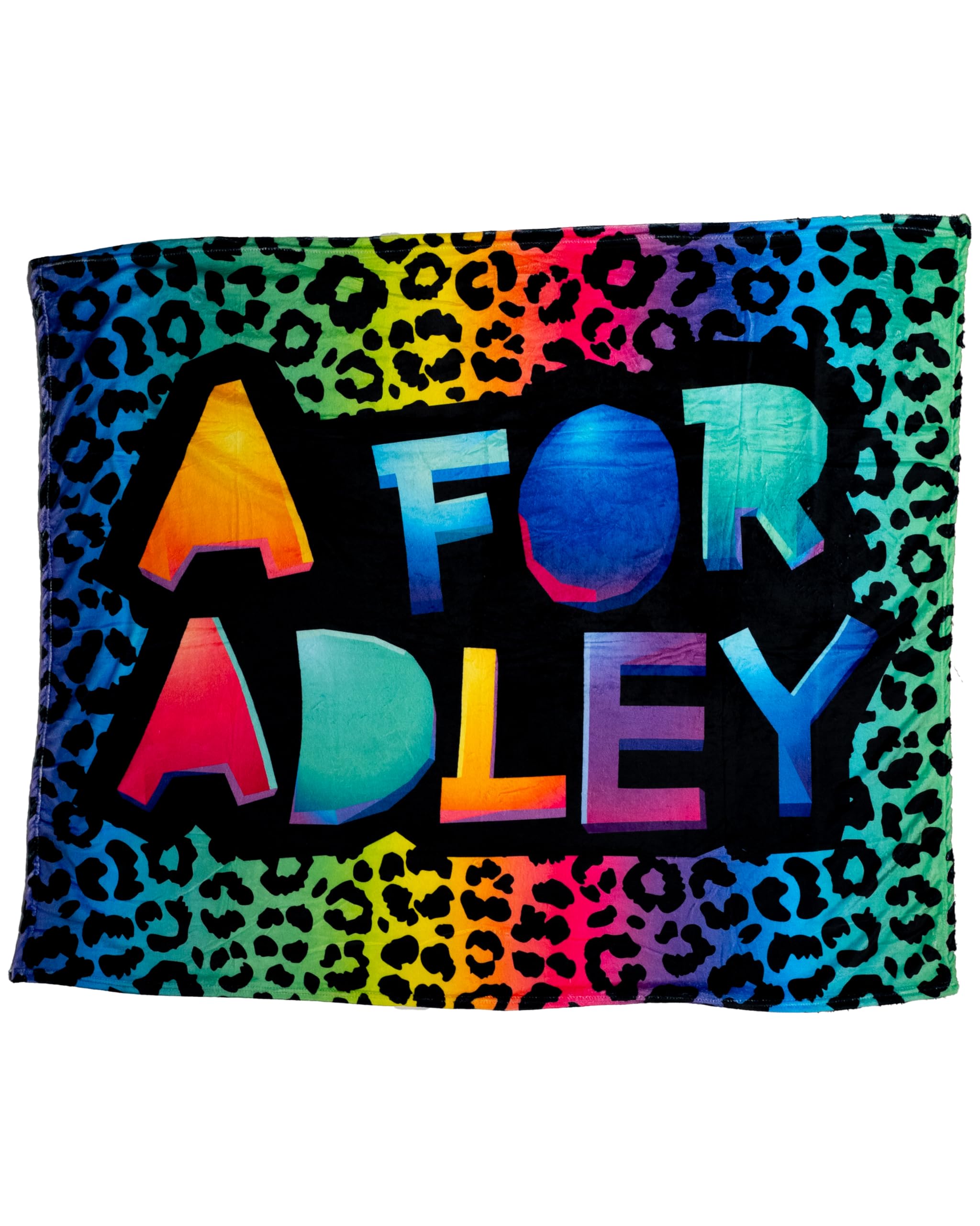 A For Adley Merch, Super Colorful And Super Big Comfy Cozy Blanket With Giant Adley Signature Logo (Cheetah)