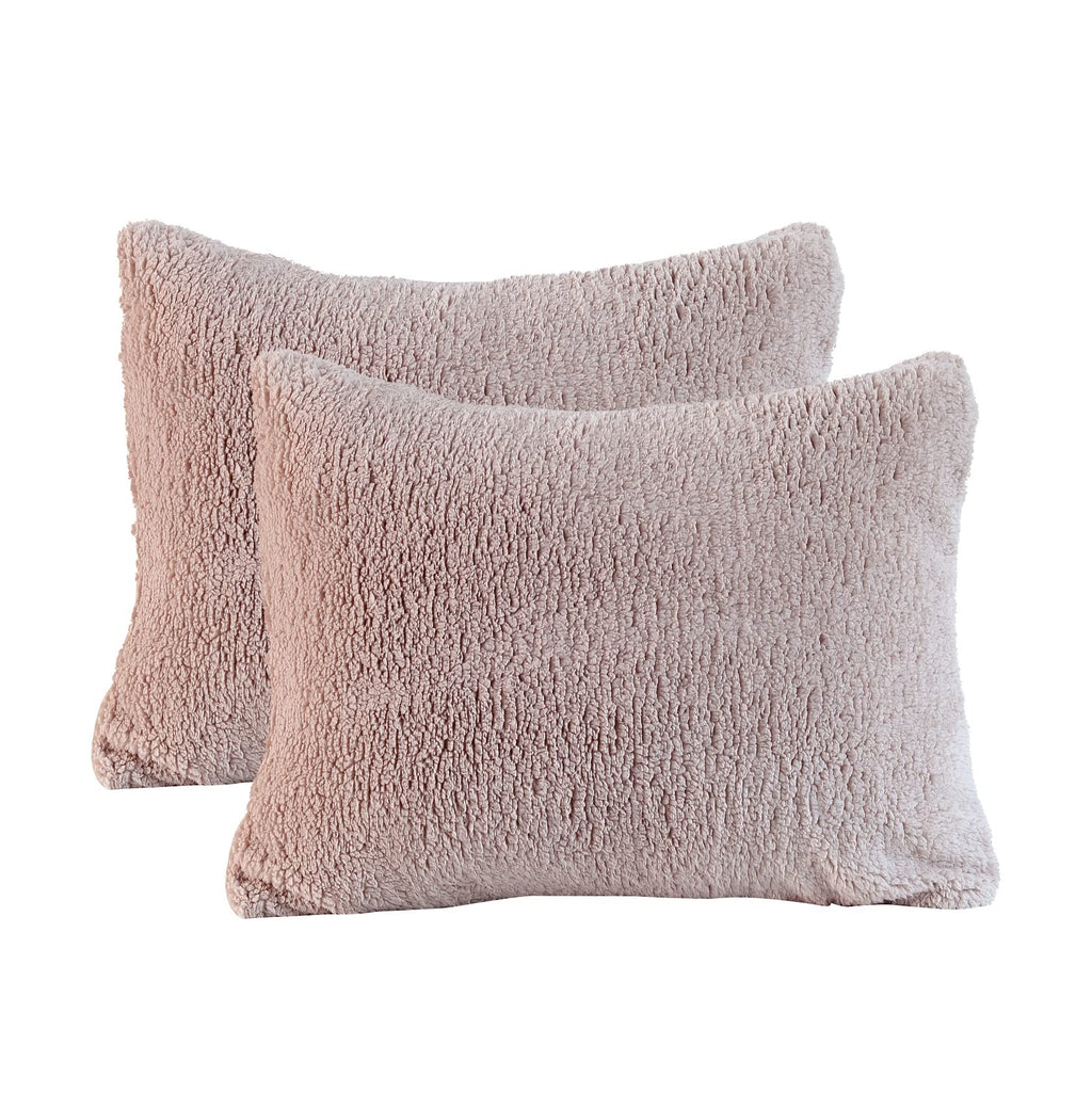 Reafort New Ultra Soft Sherpa Pillowcases Pillow Covers Standard Size 20''x26'' Pack of 2 with Zipper Closure (Taupe, 20   x26  