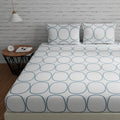 Huesland By Ahmedabad Cotton 144 Tc Cotton Bedsheets For King Size Bed With 2 Pillow Covers | 108X108 In, White