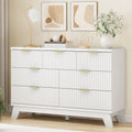 Fluted Dresser for Bedroom with 7 Drawers, 48  Wide Modern Chest of Drawers with Metal Handle, Wooden Dresser TV Stand, Wood Clo