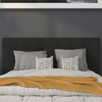Flash Furniture Bedford Tufted Upholstered Headboard For Full Size Bed, Contemporary Fabric Tufted Headboard With Adjustable Height, Black