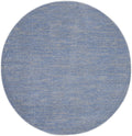 Nourison Essentials Indoor/Outdoor Blue/Grey 6' X Round Area -Rug, Easy -Cleaning, Non Shedding, Bed Room, Living Room, Dining Room, Backyard, Deck, Patio (6 Round)