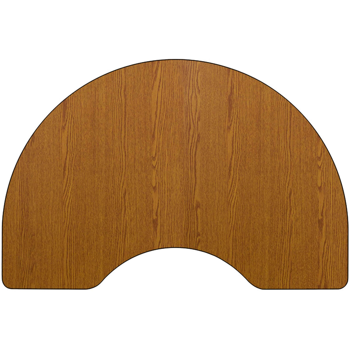 Flash Furniture 48''W x 96''L Kidney Oak Thermal Laminate Activity Table - Height Adjustable Short Legs