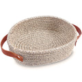 ABenkle Small Woven Basket with Handles, Mini Rope Storage Basket, Cute Shelf Basket, Oval Decorative Hampers for Toy for Nurser