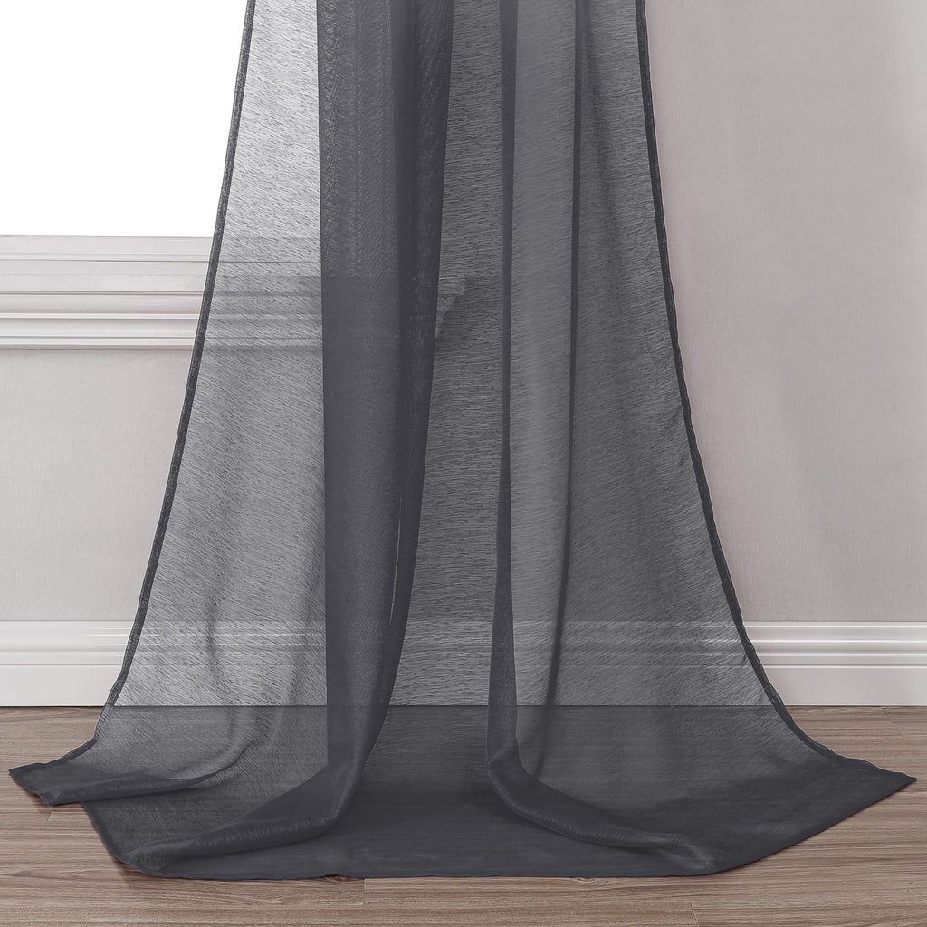 Donren Dark Grey Window Scarf For Outdoor Decoration - Add Luxury Beautiful Elegant Effect To Curtain Panels (1 Panel, 52 X 216