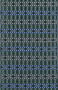 Mad Mats Geometric Outdoor Rug, Reversible Plastic Mat (2.5' X 6', Dark Periwinkle)