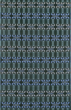 Mad Mats Geometric Outdoor Rug, Reversible Plastic Mat (2.5' X 6', Dark Periwinkle)
