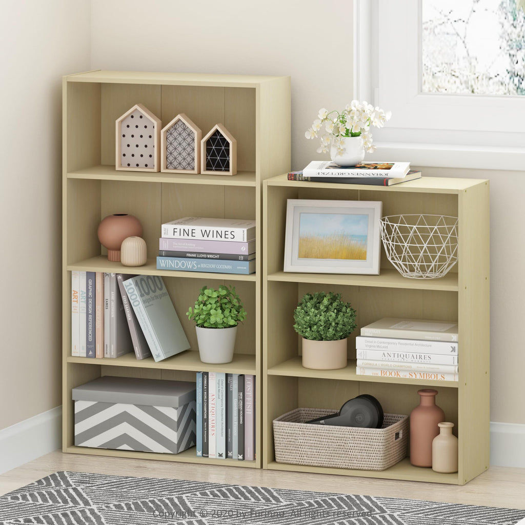 Furinno Pasir 4 Tier Open Shelf, Steam Beech
