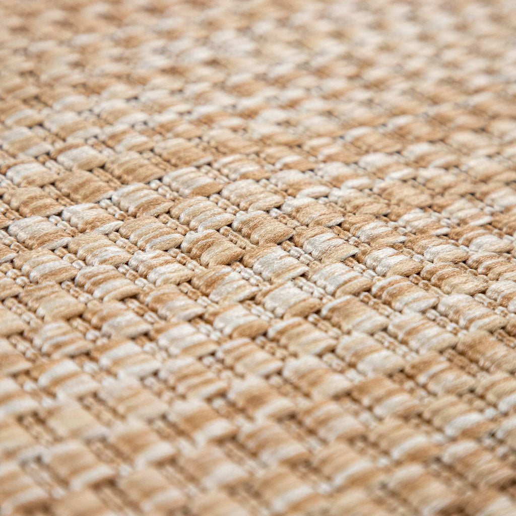Solid Outdoor Rug For Patio Or Balcony Weatherproof Mottled Light-Brown Beige, Size: 5'3' X 7'3'