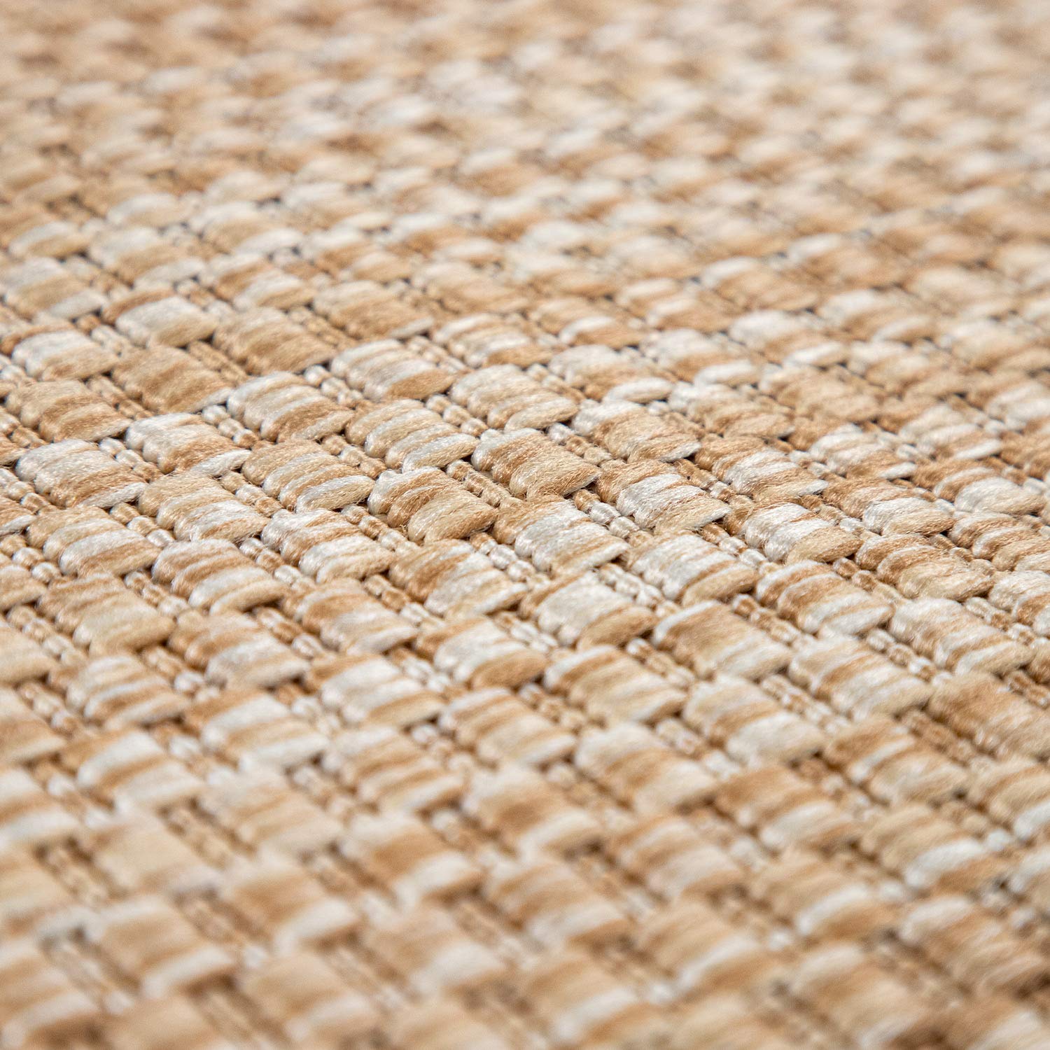 Solid Outdoor Rug For Patio Or Balcony Weatherproof Mottled Light-Brown Beige, Size: 5'3' X 7'3'