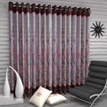 Home Sizzler 4 Piece Garden Panel Eyelet Polyester Door Curtains  7 Feet, Maroon