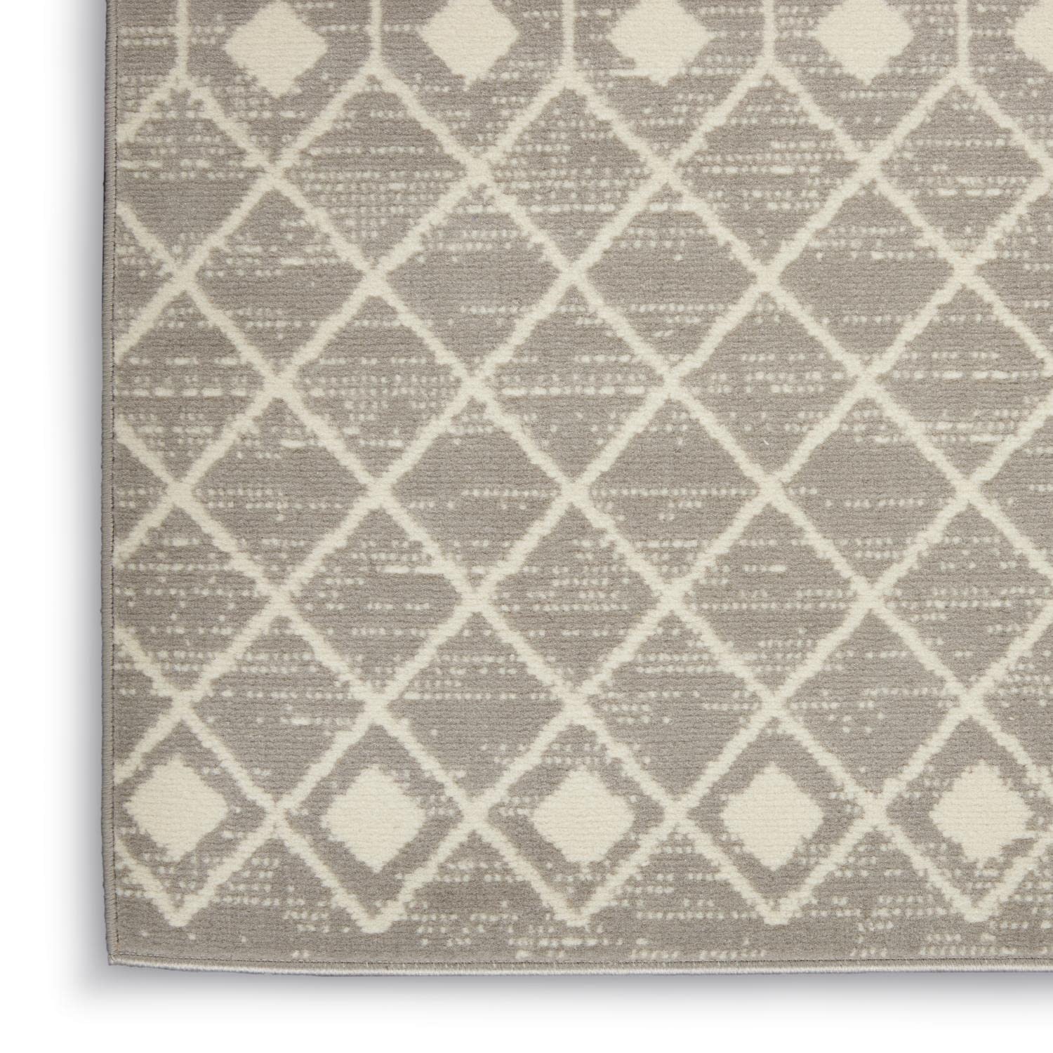 Nourison Grafix Moroccan Grey 5'3' X 7'3' Area Rug, Easy Cleaning, Non Shedding, Bed Room, Living Room, Dining Room, Kitchen (