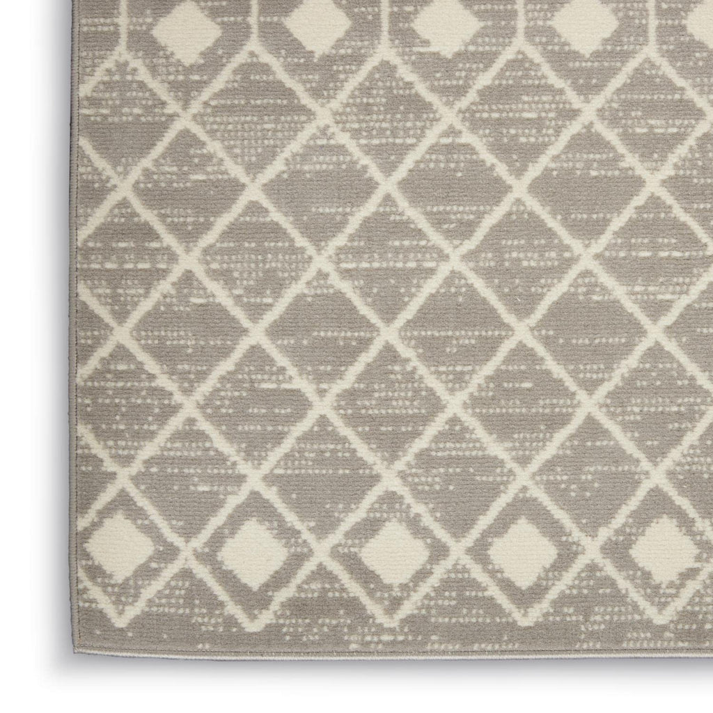 Nourison Grafix Moroccan Grey 3'9' X 5'9' Area Rug, Easy Cleaning, Non Shedding, Bed Room, Living Room, Dining Room, Kitchen (
