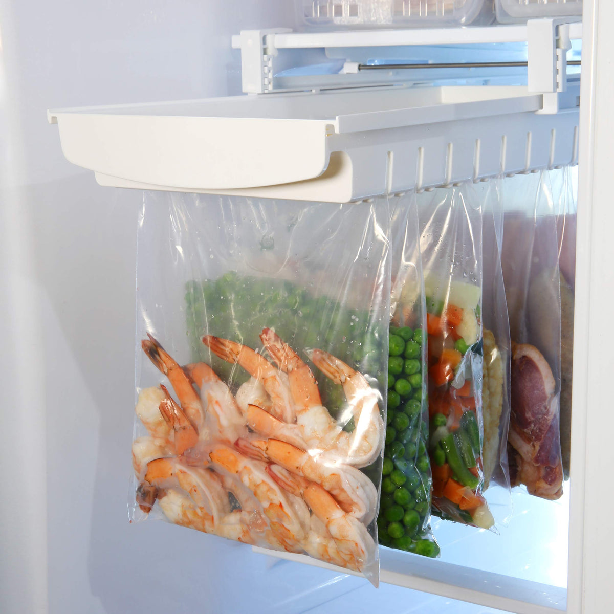HAIM Living Zipper Bag Organizer for Fridge Freezer Refrigerator - Best Solution to Clean and Organize Zipper Bag Tray Zipper ba