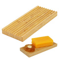 Bamboo Soap Dish Holder - Soap Saver - Natural Bamboo Wood Soap Dish with Drain Tray for Shower Bathroom Bathtub Kitchen Extend 