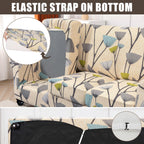 Searchi Stretch Sofa Cover Printed Couch Cover, Floral Pattern 3 Pieces Loveseat Slipcover With 2 Separate Cushion Cover, Washable Furniture Protector For Living Room(Loveseat, Dandelion Pattern)