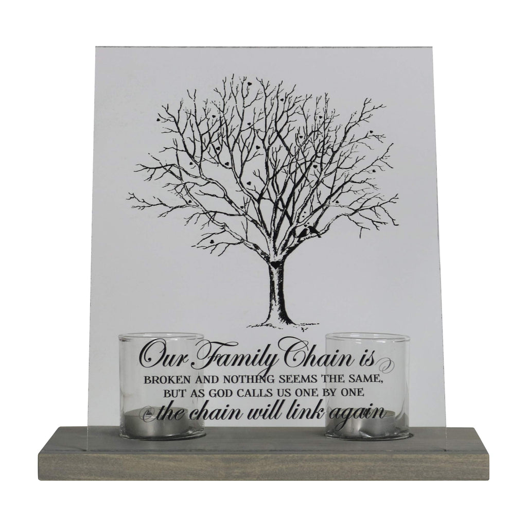 LifeSong Milestones Personalized Memorial Votive Candle Holder with 8x10 Acylic Sign in Remembrance Loss of Loved One with Woode