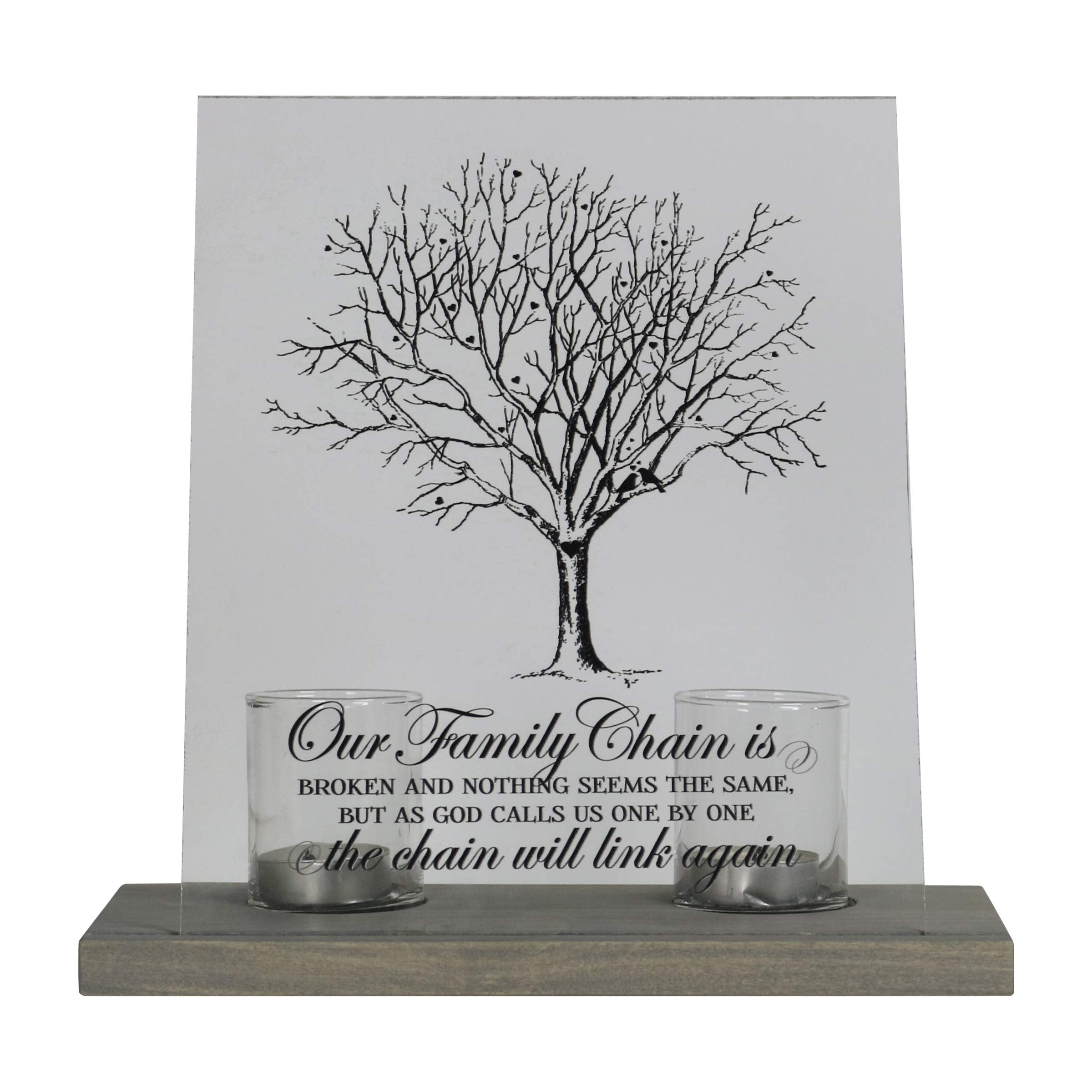 LifeSong Milestones Personalized Memorial Votive Candle Holder with 8x10 Acylic Sign in Remembrance Loss of Loved One with Woode