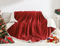 Beautex Sherpa Fleece Throw Blankets, Soft Fluffy Flannel Plush Blanket And Throw, Fuzzy Cozy Red Cuddle Blankets For Couch Bed